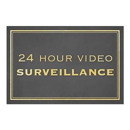 Cgsignlab | מעקב וידאו 24 שעות מעקב -זהב קלאסי נצמד חלון | 18 x12